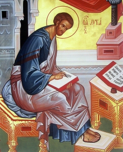 Luke writing gospel